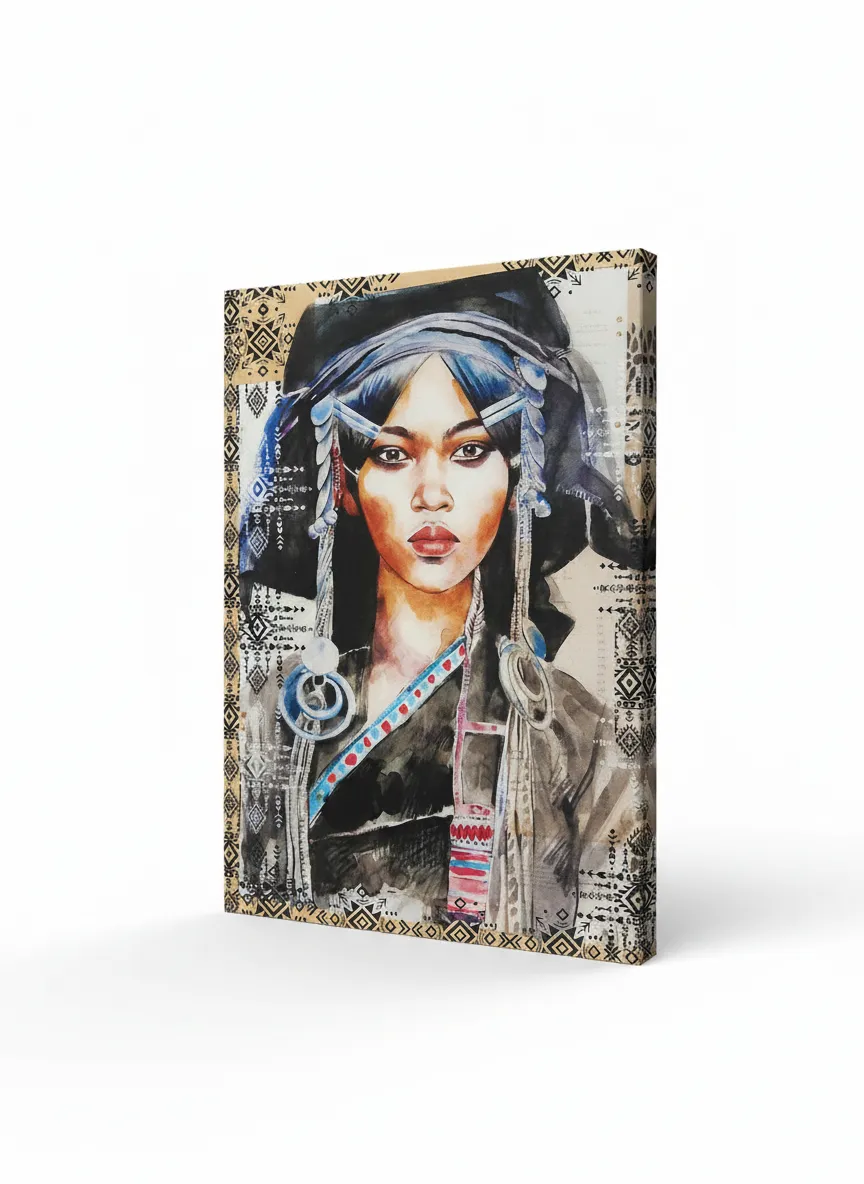 Ethnic watercolor portrait