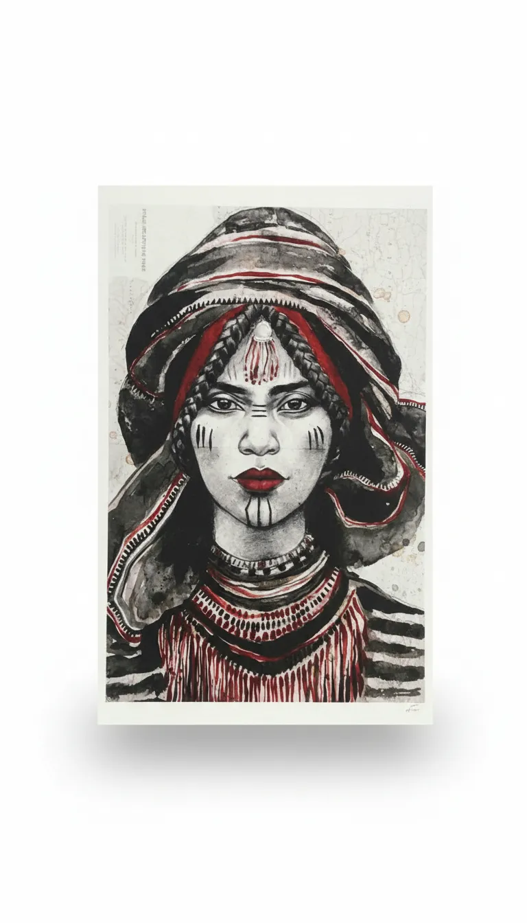 Tribal ink portrait