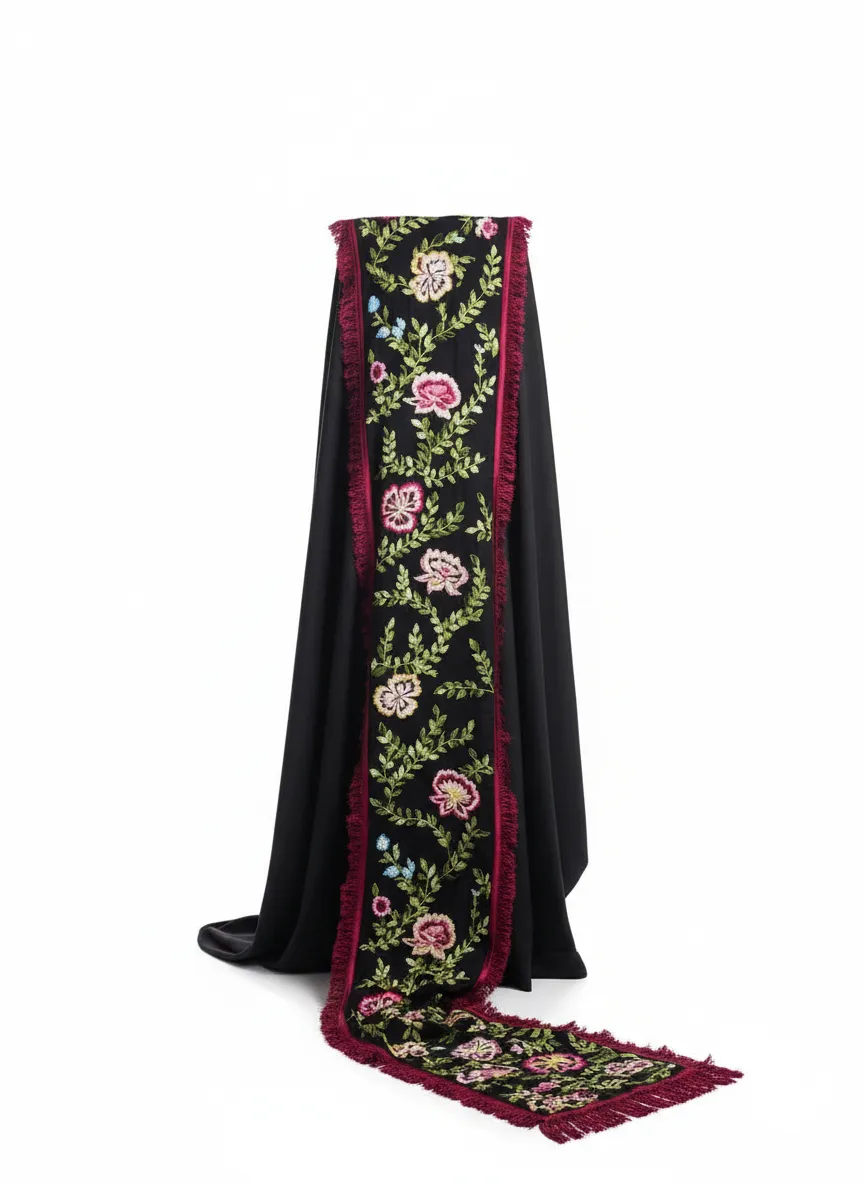 Floral embroidered textile