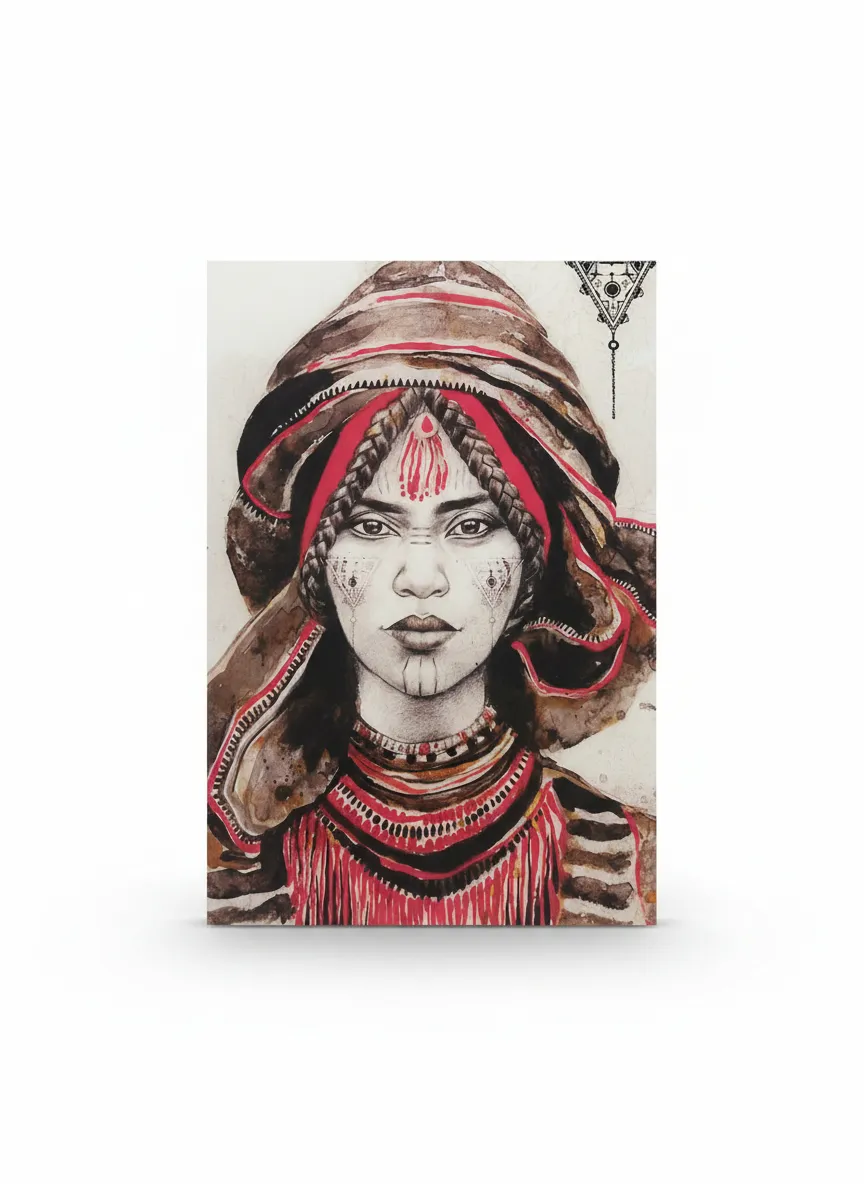 Red tribal portrait