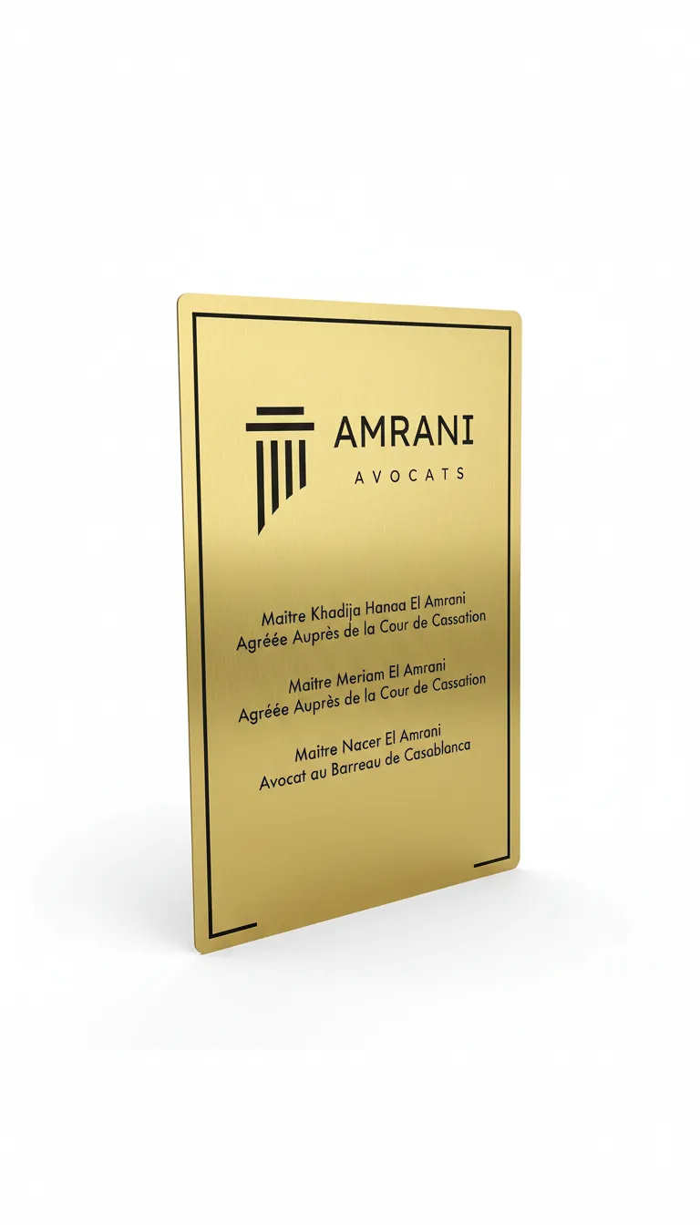 Amrani Avocats - Brass nameplate